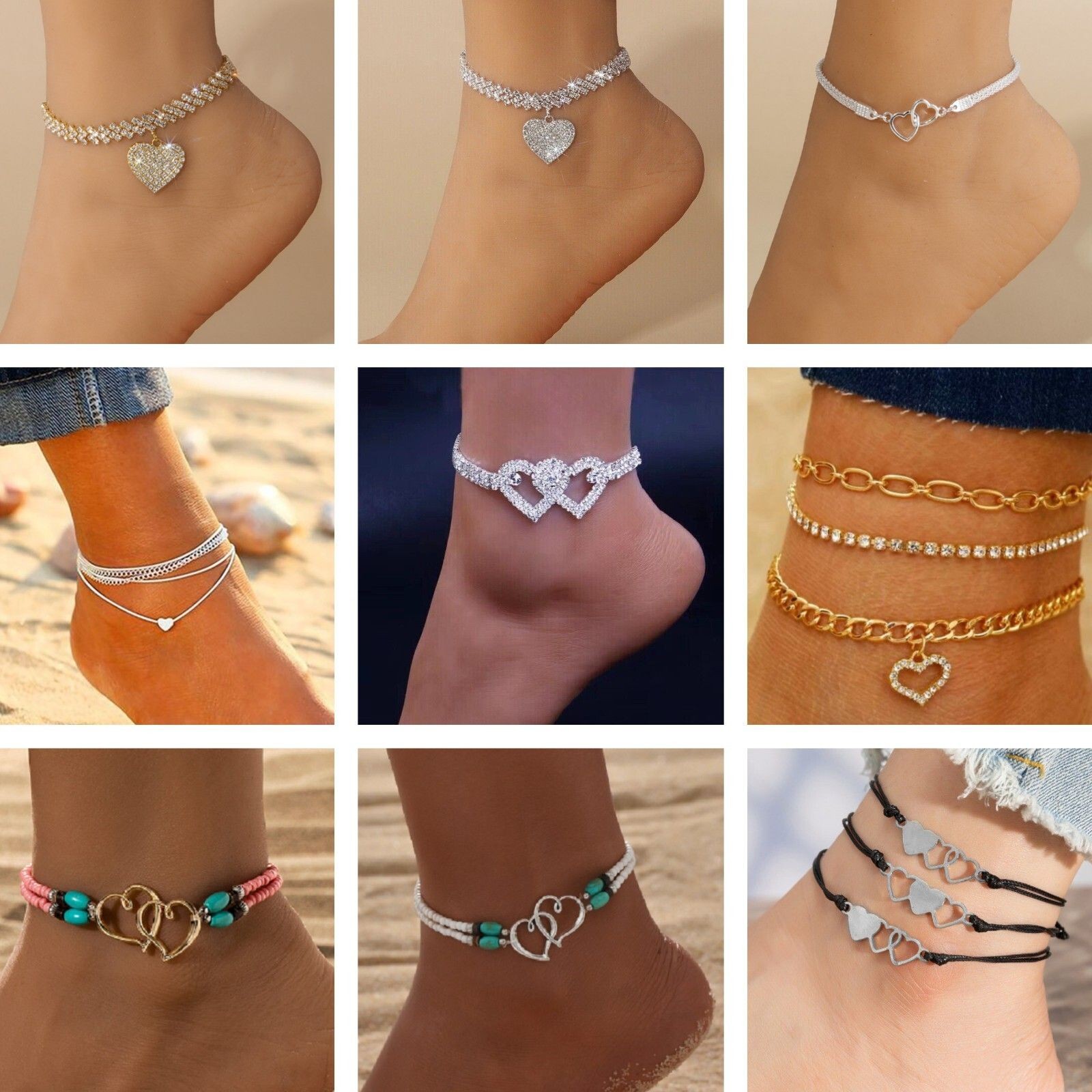 Ankle Bracelet Anklets For Women Chain Silver Foot Beach Jewellery Gift Anklet