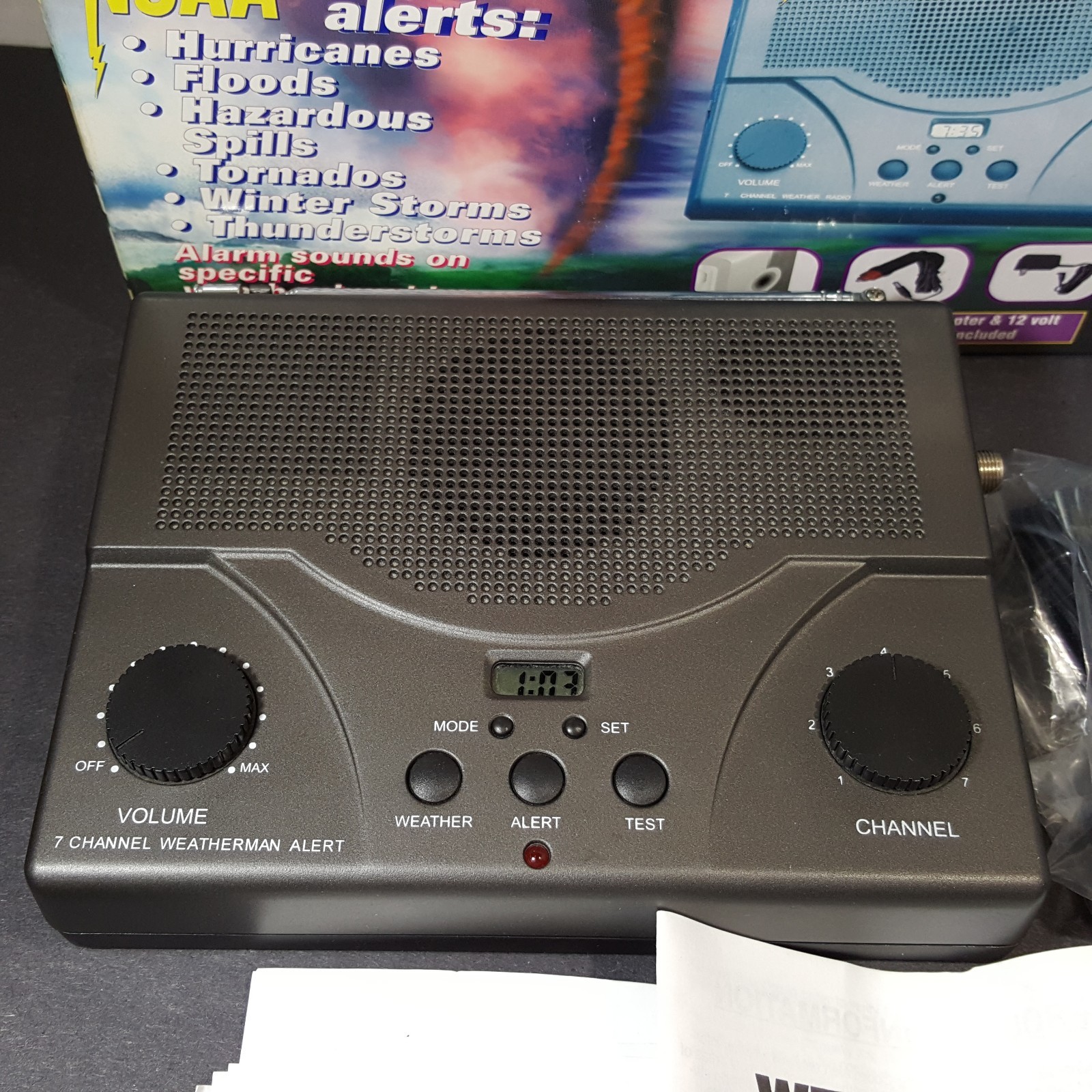 NOAA Weatherman Alert Weather Radio Car Adapter Tabletop Weather Monitor Storms