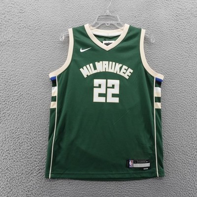 Nike Milwaukee Bucks Khris Middleton 22 Youth Large 14 16 Icon Jersey Green NEW