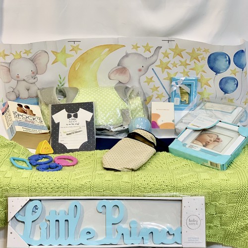 15 Piece Boy Bundle Gift Set Baby Shower Mom 2 Be Goodies Mixed Lot of NWT & GUC