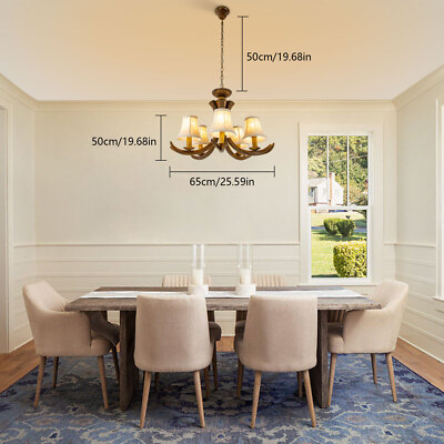 Rustic 5-Light Chandelier Faux Antler Resin Ceiling Lamp Pendant Light Fixture