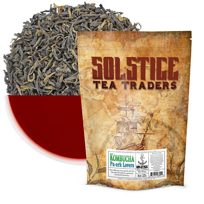 Kombucha Loose Leaf Black Tea ''Pu-erh Lovers'' 8oz, 100% Aged Pu-erh Tea