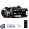 ORDRO B320 1080P 30FPS Video Camera Recorder, Full HD 30MP 18X Digital Zoom Camcorder, YouTube Vlogging Camera Infrared Night Vision, 3.0 Inch Flip Screen, 2 Batteries, Remote Control (Black)
