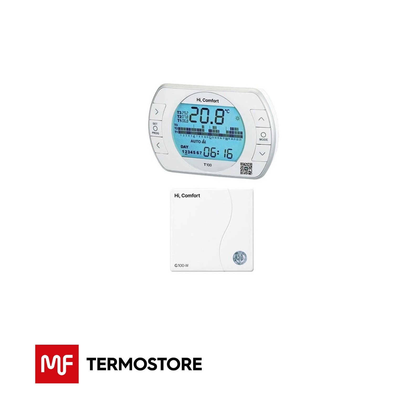 CRONOTERMOSTATO REMOTO CALDAIA Hi COMFORT T100 Wi-Fi RIELLO BERETTA 20193354