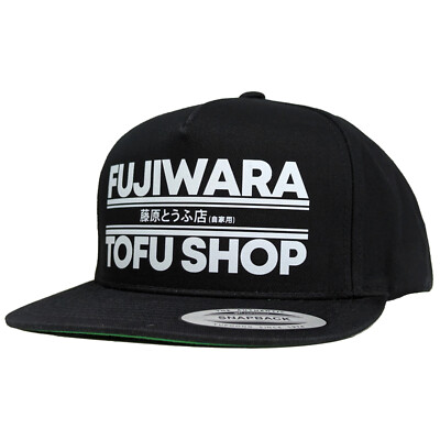 Fujiwara Tofu Shop Initial-D Anime Graphic Art Flat Bill Cap Snapback Hat