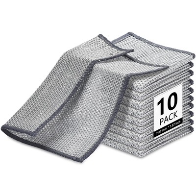 10 Pack Multifunctional Non-Scratch Wire Dish Cloth Mesh Knit Cleaning Cloth