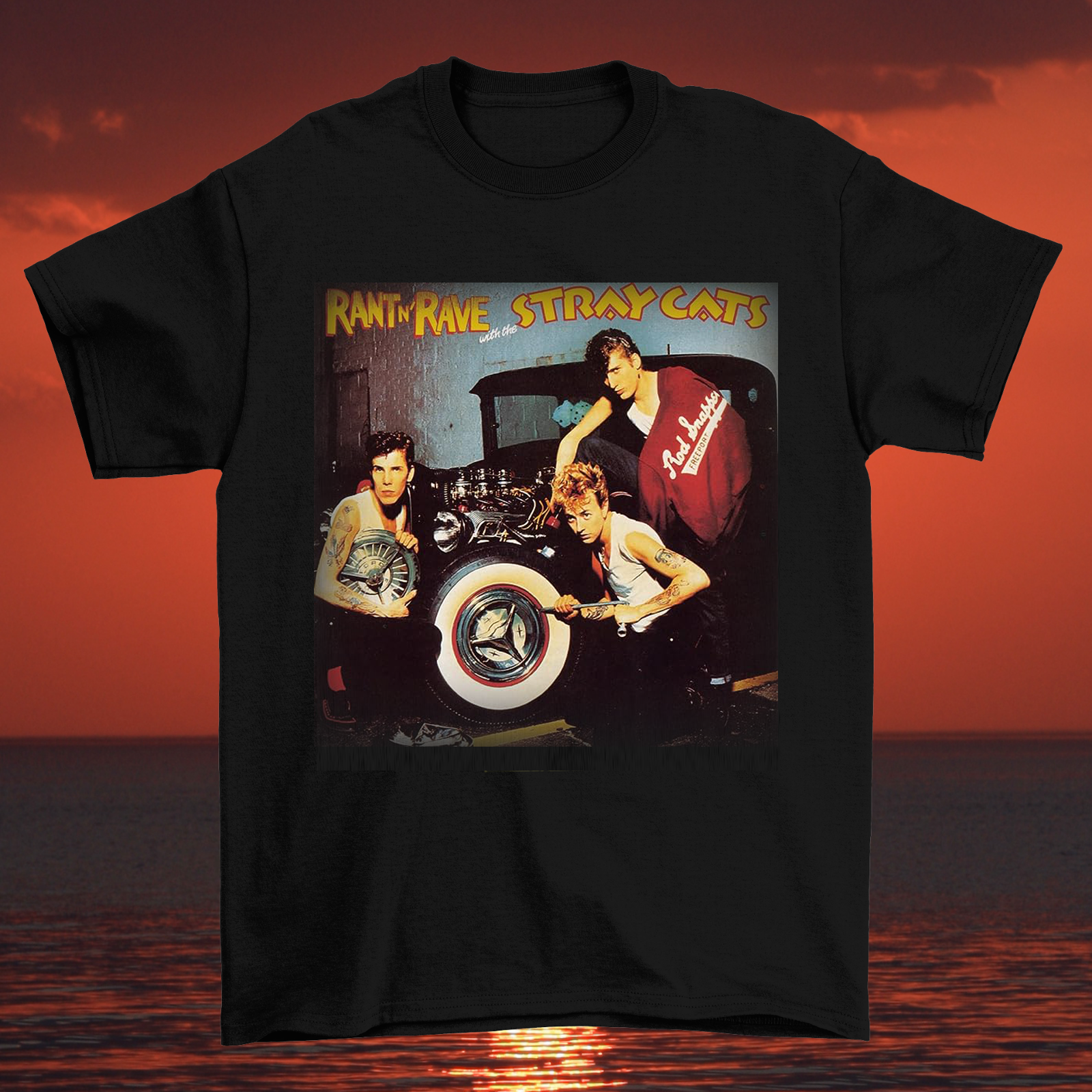 Stray Cats RANT 'N' RAVE Tシャツ Stray Cats Rant 'N' Rave With The Stray Cats Unisex T-Shirt