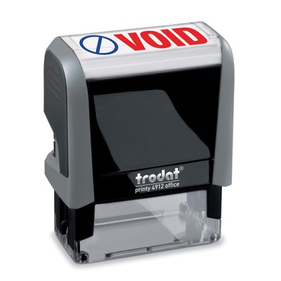 Stamp 4912 Office Printy with English Text Void   Self Inking, Red and Blue I...