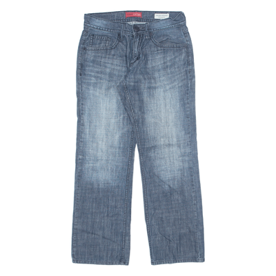 GUESS Rowland Jeans Blue Denim Regular Straight Stone Wash Mens