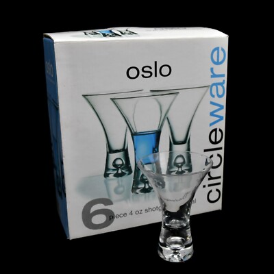 Circleware Oslo Shot Glasses Cordial Glasses 4 oz Set of 6 Air Bubble Base