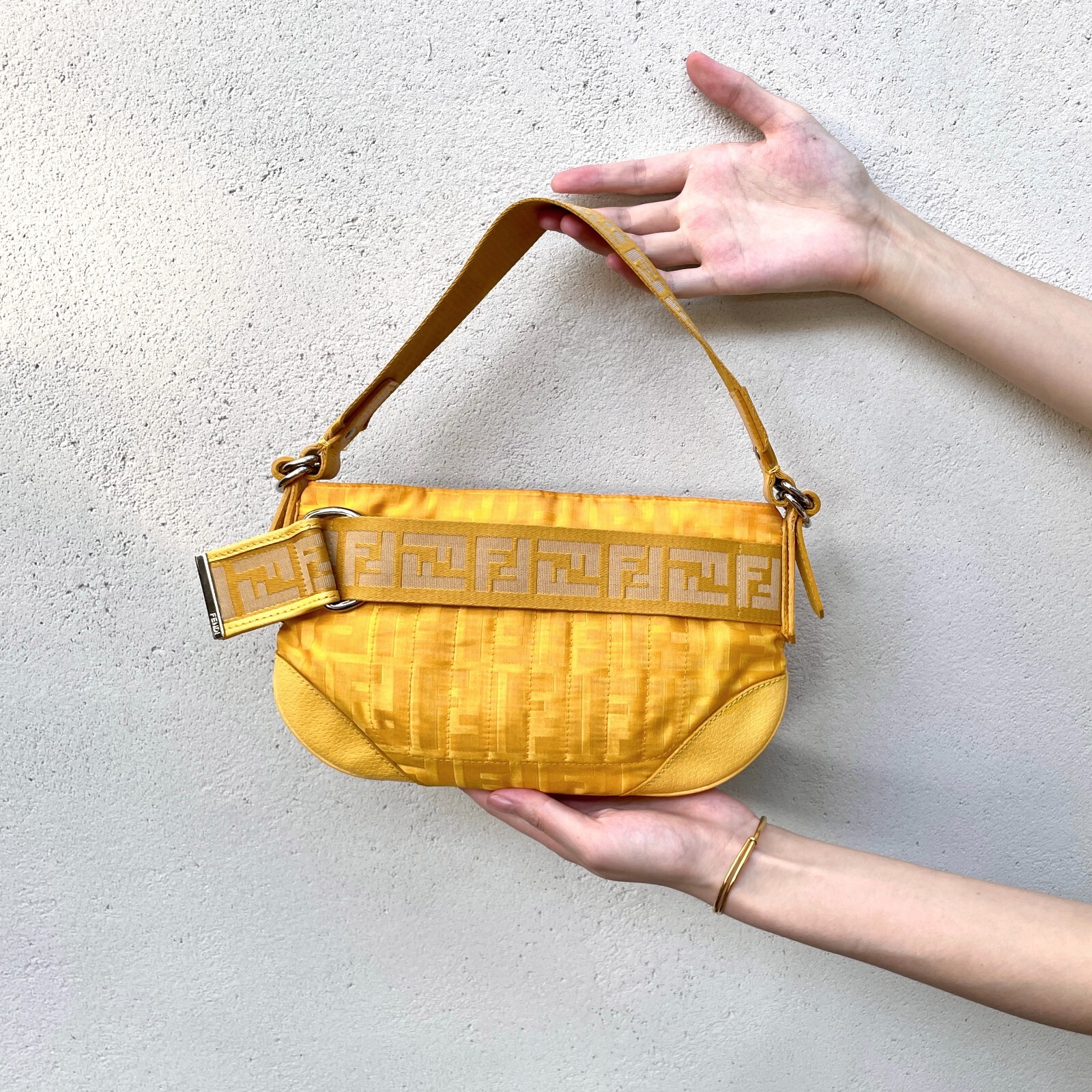 バッグ Vintage Fendi Zucchino accessory pouch Fendi accessory pouch Zucchino handbag canvas leather