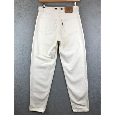 Vintage 80 s Levi s Orange Tab 40552-0251 White Suspender Button Denim Jeans