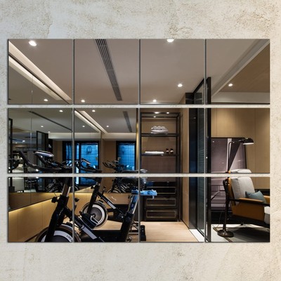 Frameless Mirror Tiles Square Panels Wall Ceiling Home Gym 12 Inch Set of 12