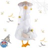 Huhumy Bee Keeper Goose Outfit Halloween Porch Goose Clothes for 23'' Cement Statue Cute Costume Vacation Outdoor Lawn Yard Patio Decor