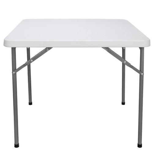 3 ft Heavy Duty Portable Plastic Folding Table Square Card Utility Table White