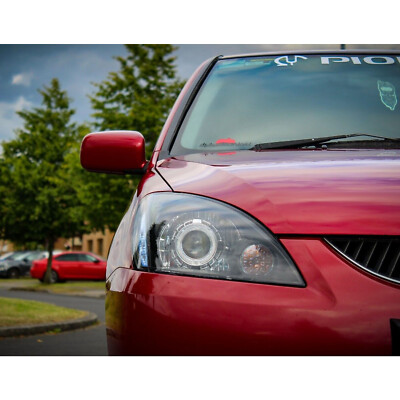 LANCER 2003-2007 4D/5D Guide LED Angel Eye Headlight Black US for Mitsubishi LHD