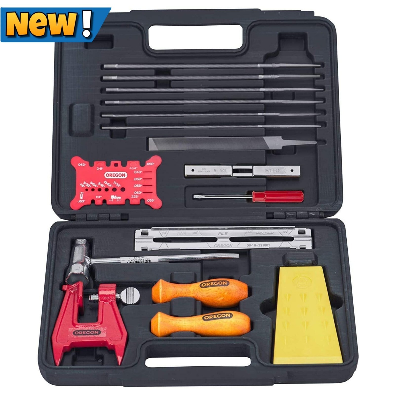 ●I-WITNESS Chainsaw Chain Sharpening Kit Depth Gauge Stump Vise 5/32 3