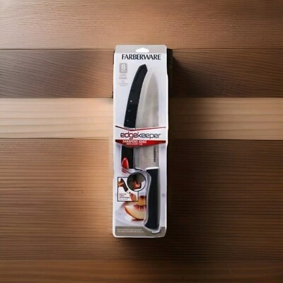 New Farberware EdgeKeeper Cutlery 8'' Chef's Knife Self Sharpening Sheath