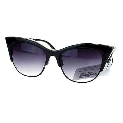 Vintage Retro Fashion Sunglasses Womens Half Rim Look Cateye UV 400