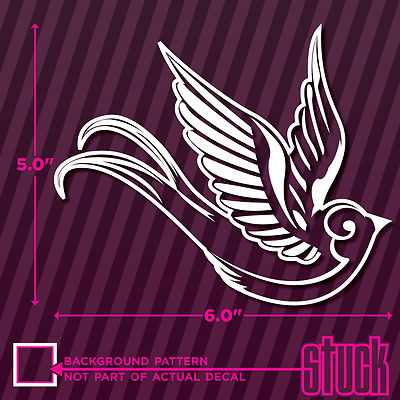 Sparrow Vintage Bird Tattoo Style Design RIGHT - 6'' x 5'' - vinyl decal sticker