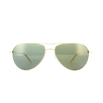Pre-owned Oliver Peoples Sunglasses Benedict 1002 5264o9 18k Gold Plated G15 Goldtone Vfx In Green