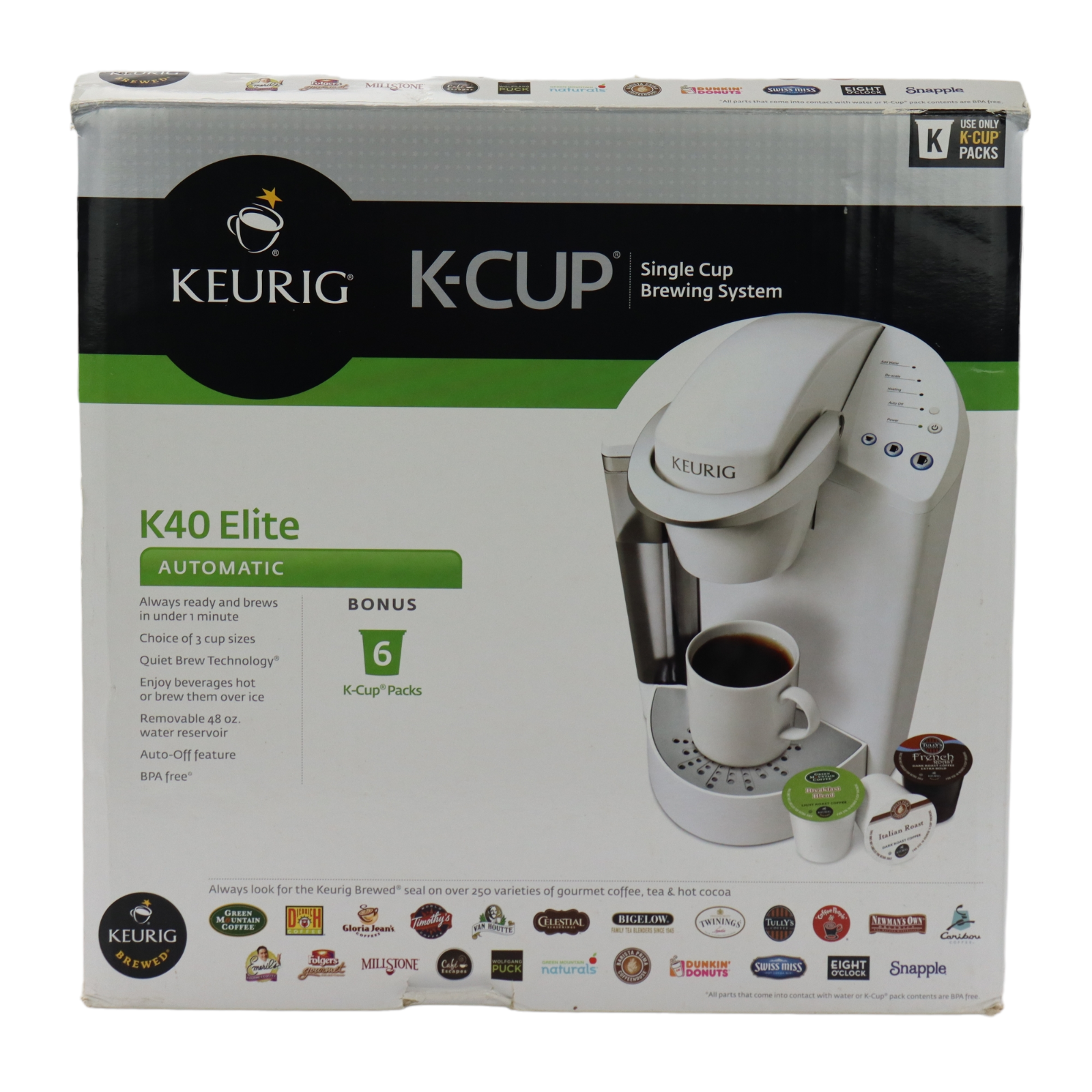 Keurig K-Cup K40 Elite White Automatic Single Cup Brewing Keurig K-Cup K40 Elite White Automatic Single Cup Brewing