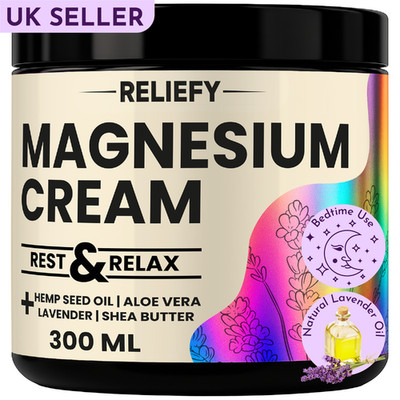 Reliefy Magnesium Night Cream 300ml | Lavender Bedtime Relaxation