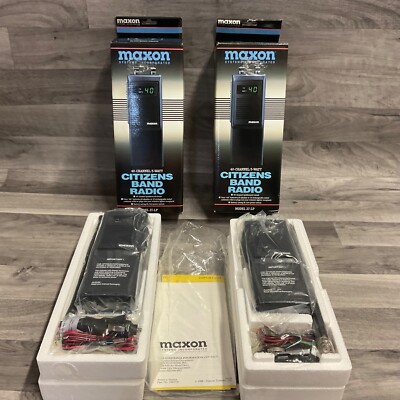 (2) Maxon 27-LP 40-Channel 5-Watt Citizens Band Radio Antenna Radio NEW Vtg 1989