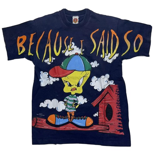 Vintage 90s FREEZE Looney Tunes Tweety Bird All Over Print T Vintage 90s FREEZE Looney Tunes Tweety Bird All Over Print T