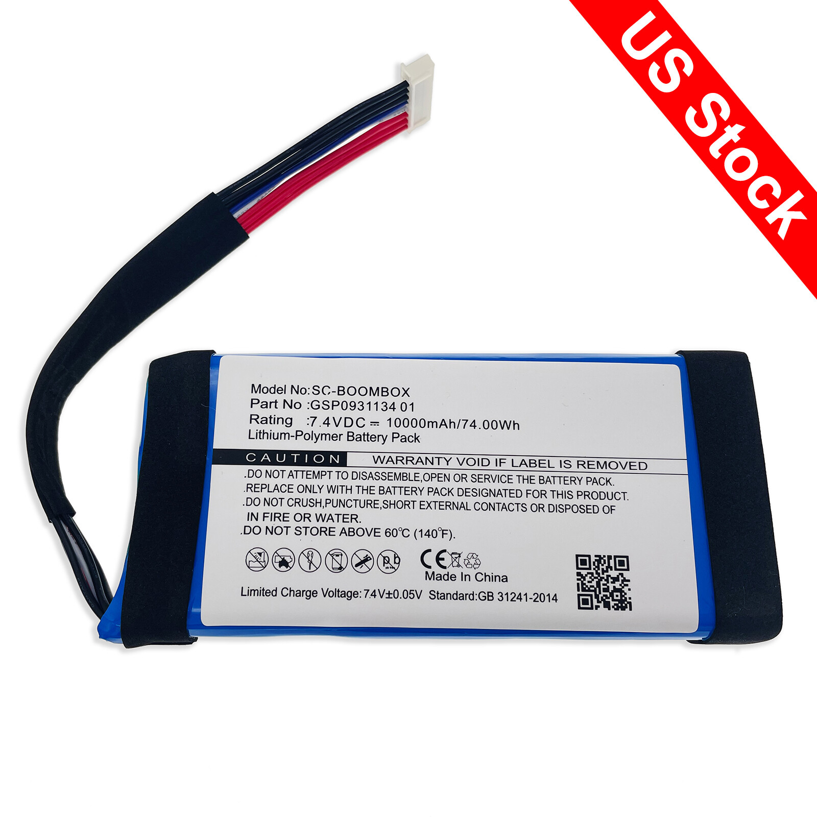 New Replacement Battery for JBL Boombox 1 10000mAh 7.4V GSP0931134 01 JEM3316