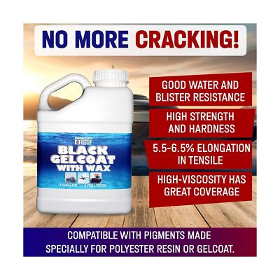 Black Gelcoat With Wax Gallon with 60cc Hardener (MEKP)