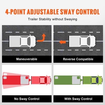 VEVOR 1,500lb Weight Distribution Hitch with 2-5/16 in Ball and 2-In Shank
