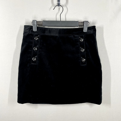 NEW Banana Republic Skirt Womens 6 black velvet vintage
