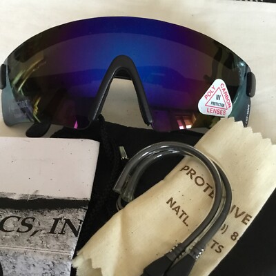 Pro-Tective-Optics Sun Glasses Blue Poly Carbine Lenses Adjustable Temple NOS