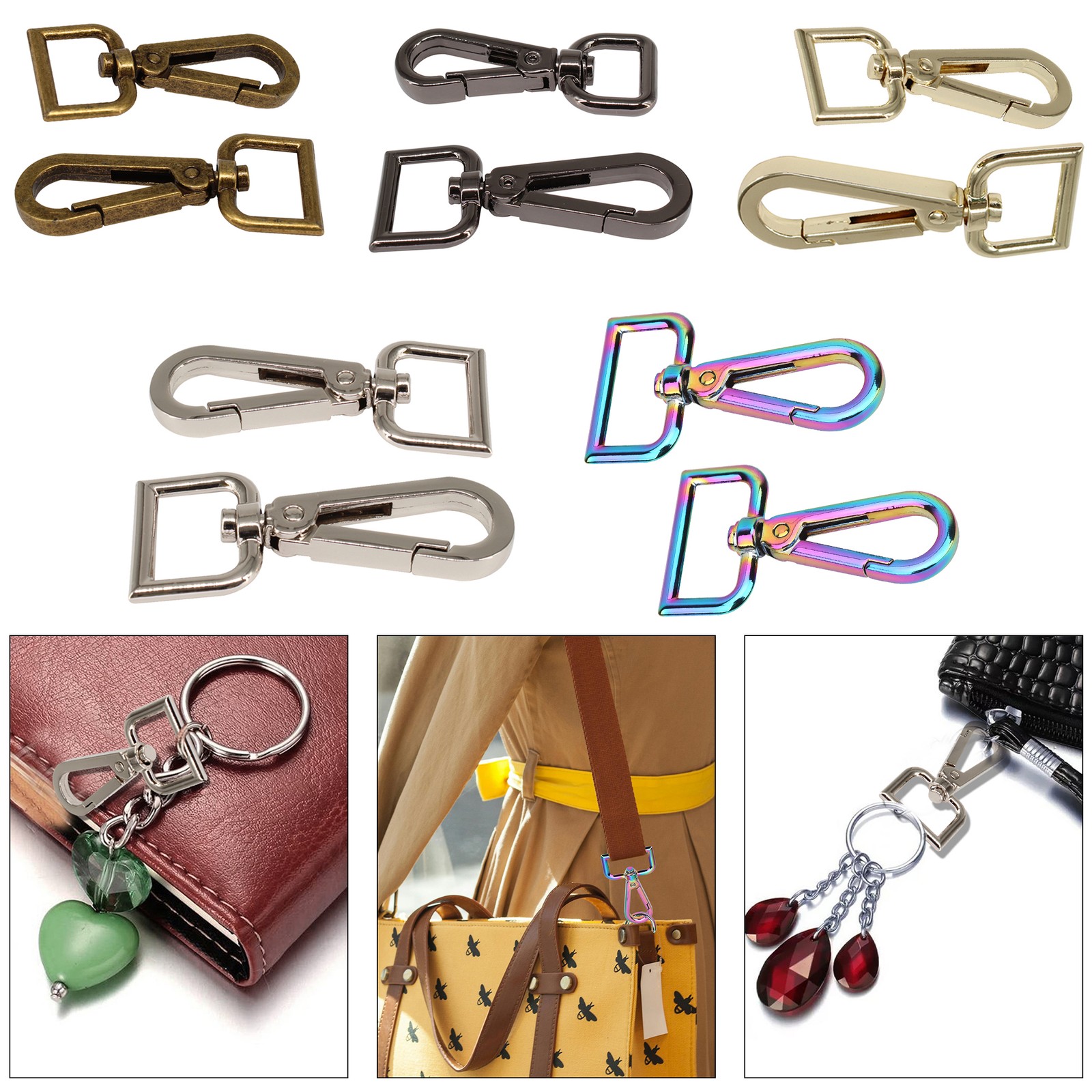 Snap Hook Swivel Trigger Clips Lobster Clasps 18/20/25mm for Key Ring Bag Strap