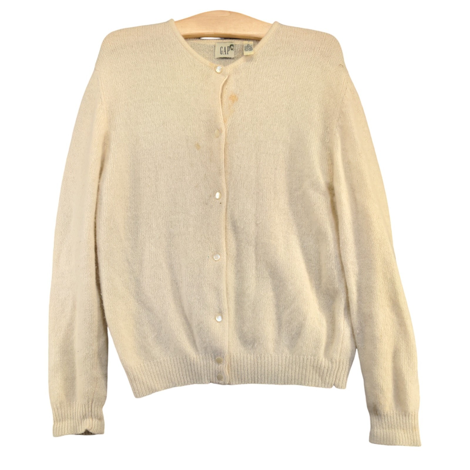Gap Women's Button-Up Cardigan Knit Sweater Medium Cream