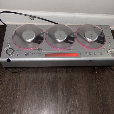 Emerson Linear 3 CD Changer MS3105 Color Changing Vintage Music Player- Read