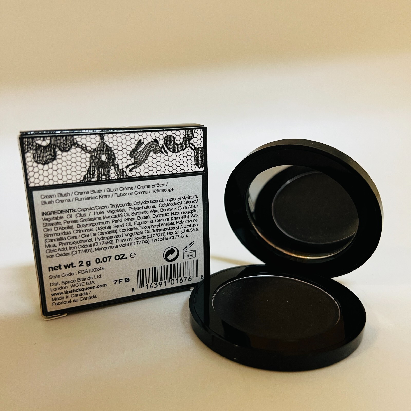 Lipstick Queen Black Lace Rabbit Blush Cream BLUSH  - 0.07 oz - New in Box