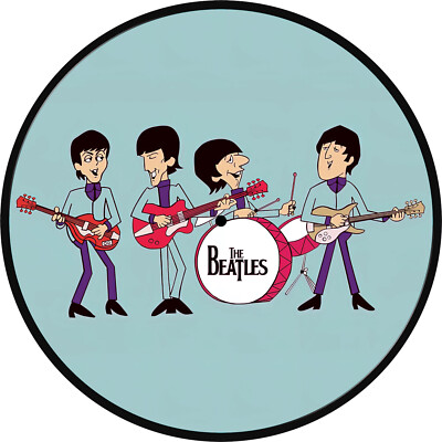 The Beatles Retro Blue - Photo Picture Disc - Real Vinyl 12'' - Upcycled Wall Art