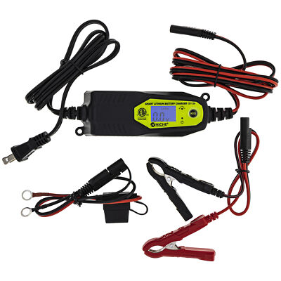 Smart Lithium Battery Charger Maintainer 1.5A 12V Li-ion LiPo LiFePo4 Motorcycle