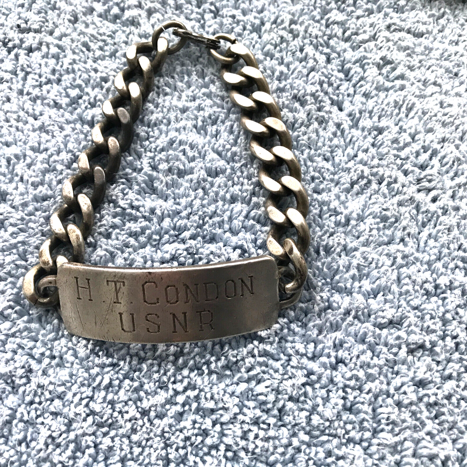 MILITARY U.S.N.R. MENS STERLING SILVER I.D. BRACELET ANSON MILITARY U.S.N.R. MENS STERLING SILVER I.D. BRACELET ANSON