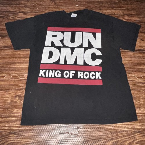 Vintage RUN DMC King Of Rock Shirt Mens Med M Black 90s Hip