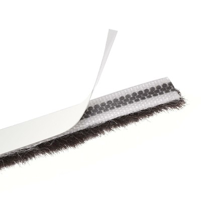 26ft L x 0.3'' W x 0.3'' H Self-Adhesive Seal Weather Stripping Brush Brown