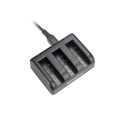 3-Channel Battery Charger Charging Dock+Cable For Xiaomi Yi 4K II Action Camera