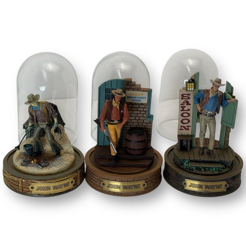 John Wayne - Statuette Résine Globe Verre Franklin Mint - Tireur Carabine
