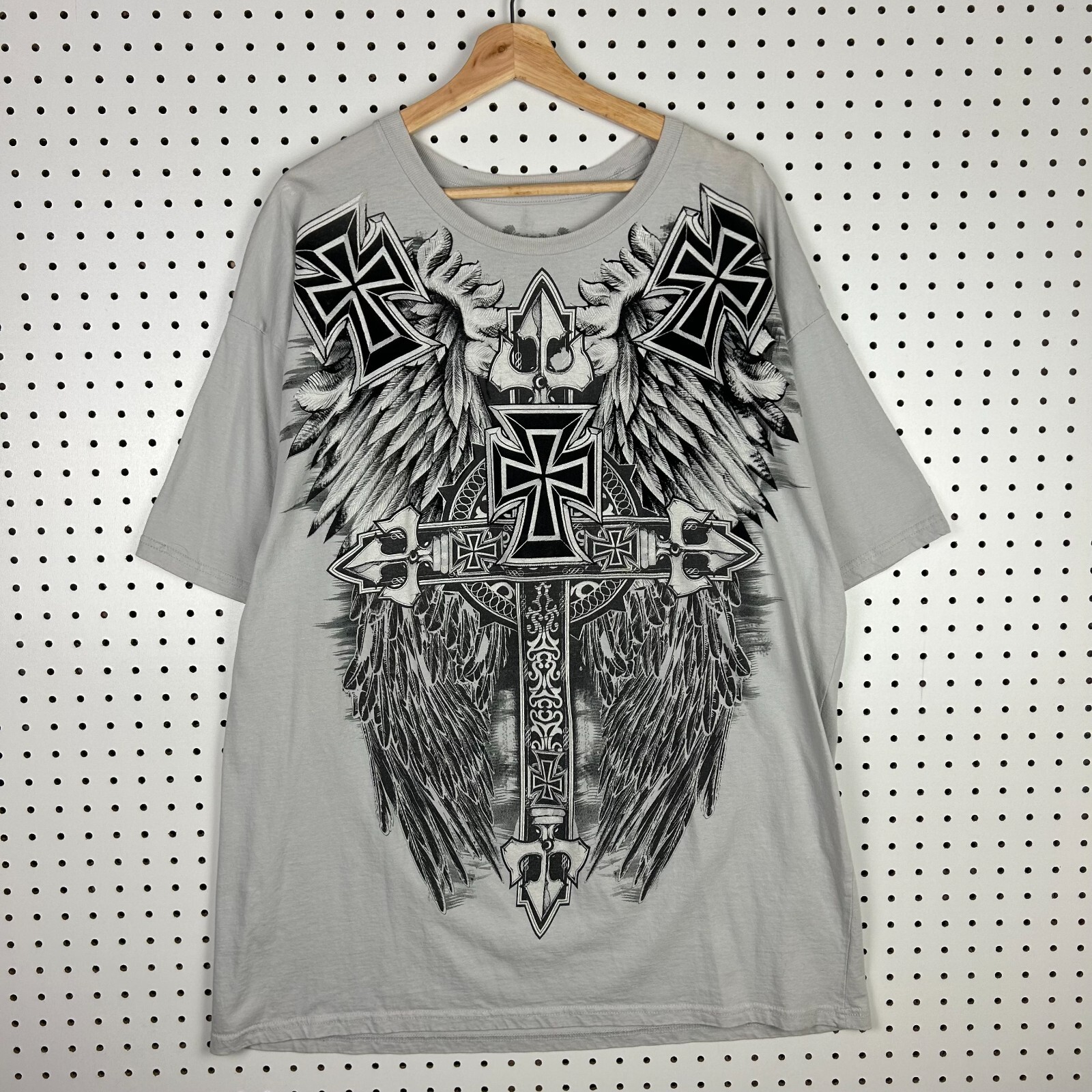 Carbon Black Y2K T Shirt XXL Gray Felt 3D Graphic Skater All