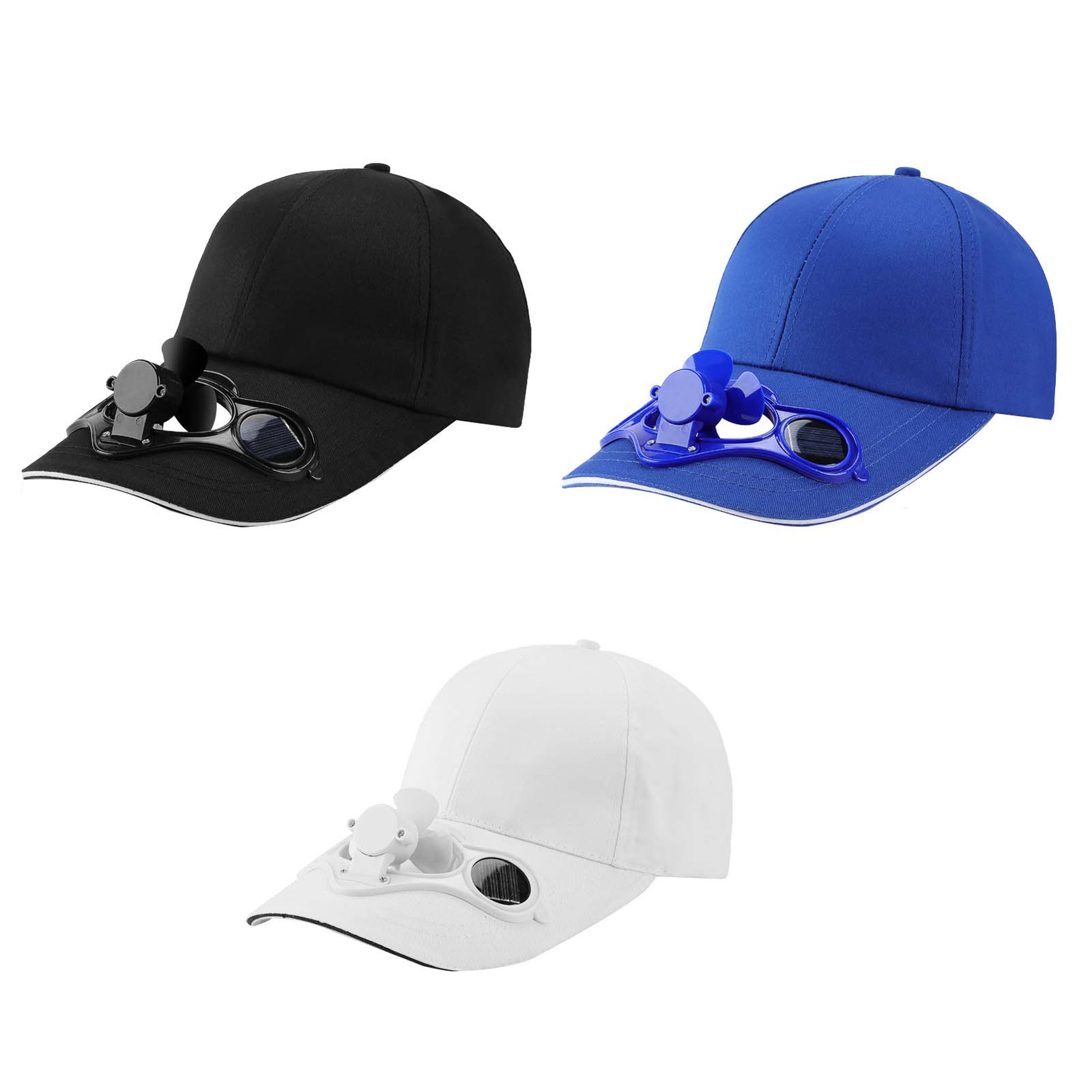 Summer Solar Panel Powered Cooling Fan Baseball Caps Outdoor Charging Sunscreen