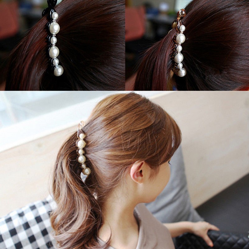 Pearls Hairpins Banana Hair Clip Twist Clip Comb Ladies Hair Fish