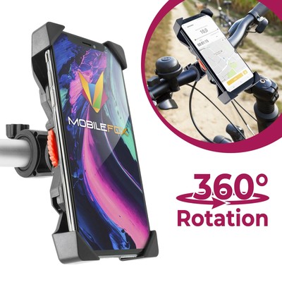 Mobilefox Support universel 360° pour guidon de vélo pour téléphone portable et smartphone