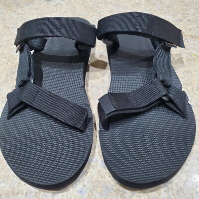 NWOB WOMENS SIZE 8 BLACK TEVA UNIVERSAL SLIDE SLIDES 1124230 SANDALS